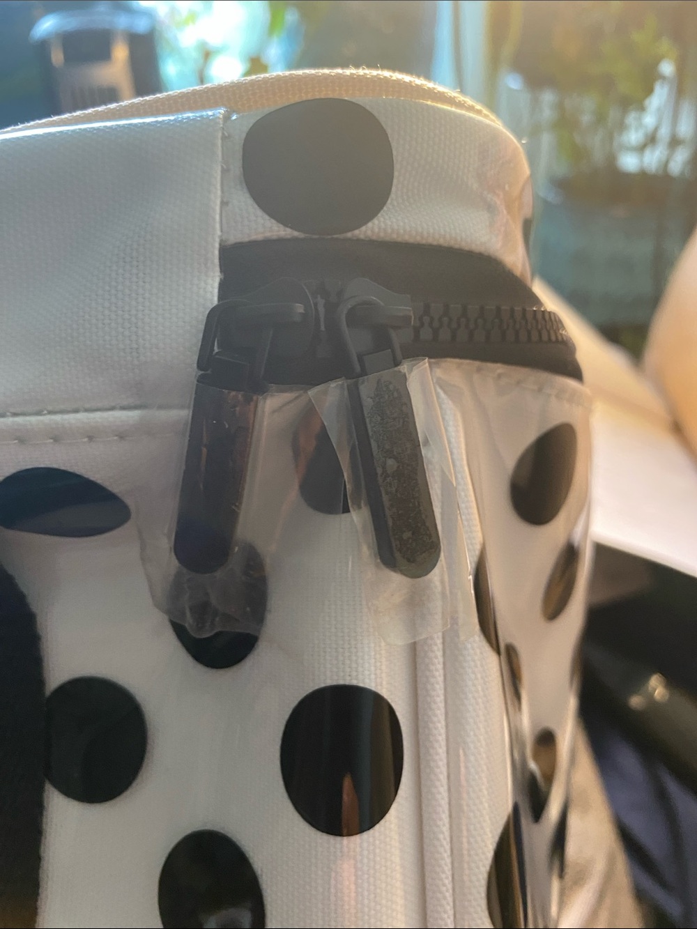 kate spade White and Black Polka Dot Coated Insulated Cooler Bag **NWT** - Picture 6 of 11